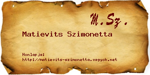 Matievits Szimonetta névjegykártya